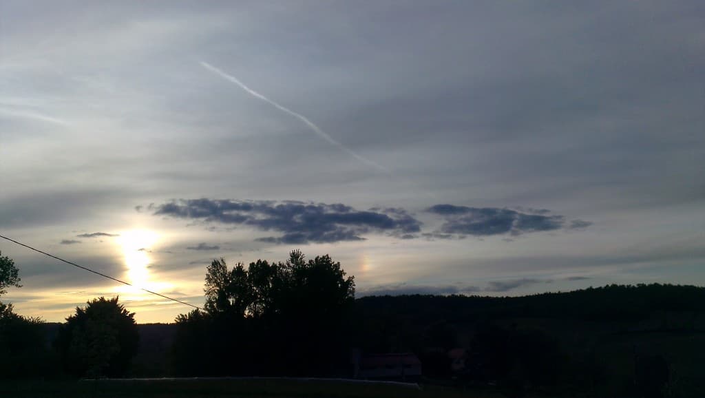 parhelie au soleil couchant
