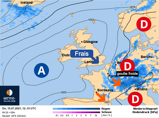 Carte de prévisions d'europe du Jeudi 15 juillet 2021