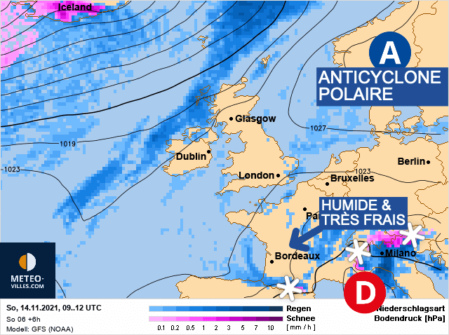 Carte de prévisions d'europe du Dimanche 14 novembre 2021