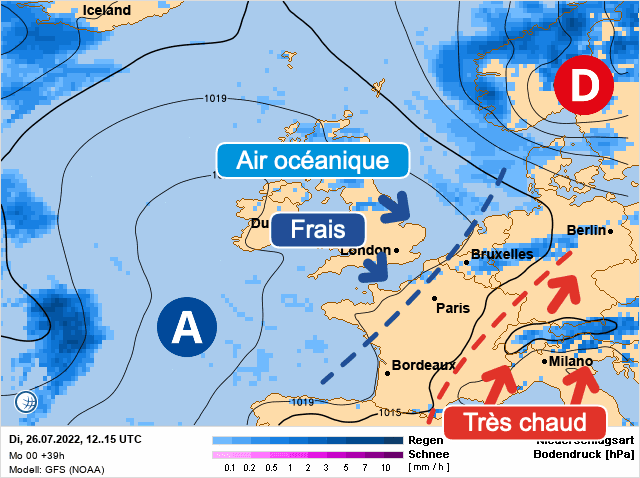 Carte de prévisions d'europe du Mardi 26 juillet 2022