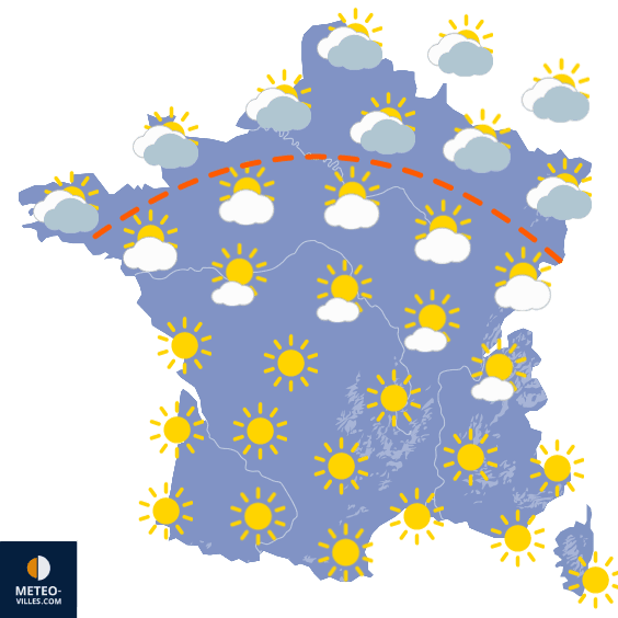 Carte de prévisions du temps du Dimanche 1 octobre 2023