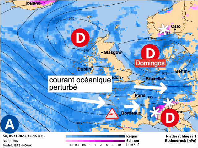 Carte de prévisions d'europe du Dimanche 5 novembre 2023
