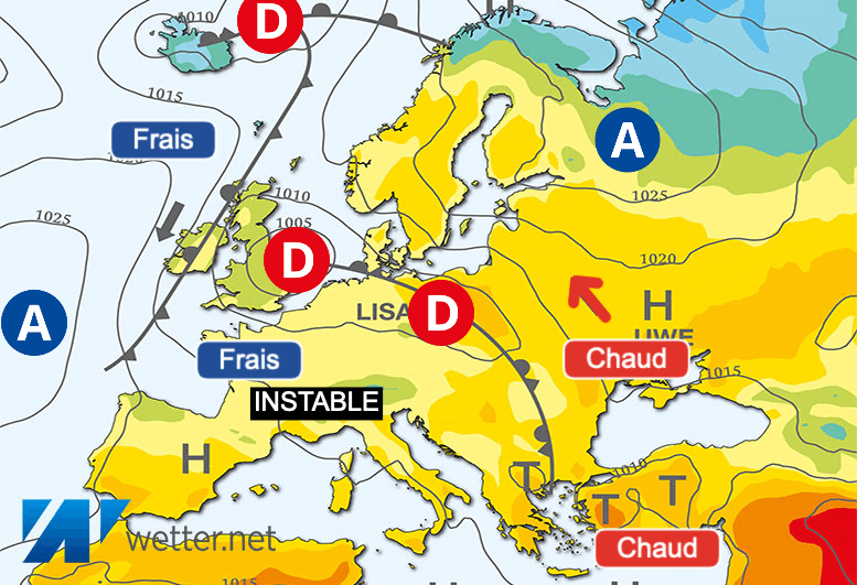 Carte de prévisions d'europe du Mercredi 22 mai 2024