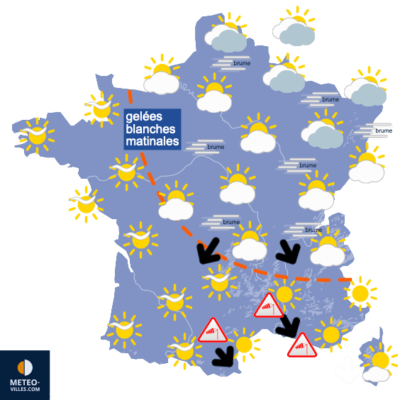 Carte de prévisions du temps du Samedi 14 septembre 2024