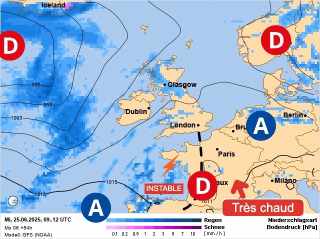 Carte de prévisions d'europe du Mercredi 25 juin 2025