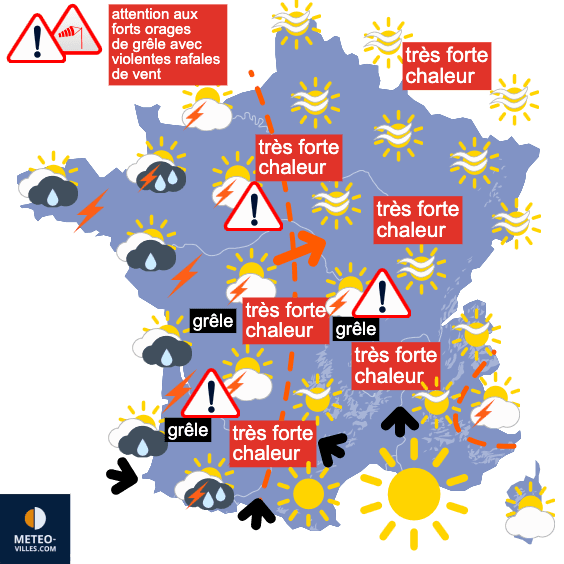 Forte chaleur et gros orages