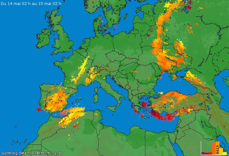 Image d'illustration pour Orages sur le Maghreb et l'Europe du Sud