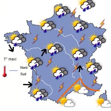 Moins d'orages mais un temps généralement maussade jusqu'à mardi
