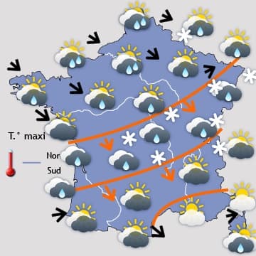 Premières neiges en plaine sur une grande moitié Est