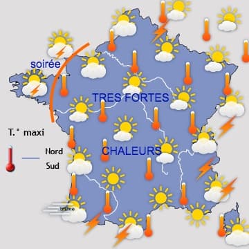 Pics de chaleur prévus jeudi et vendredi, puis début août au Sud