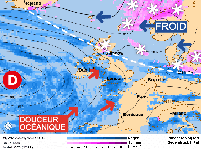 Carte de prévisions d'europe du Vendredi 24 décembre 2021