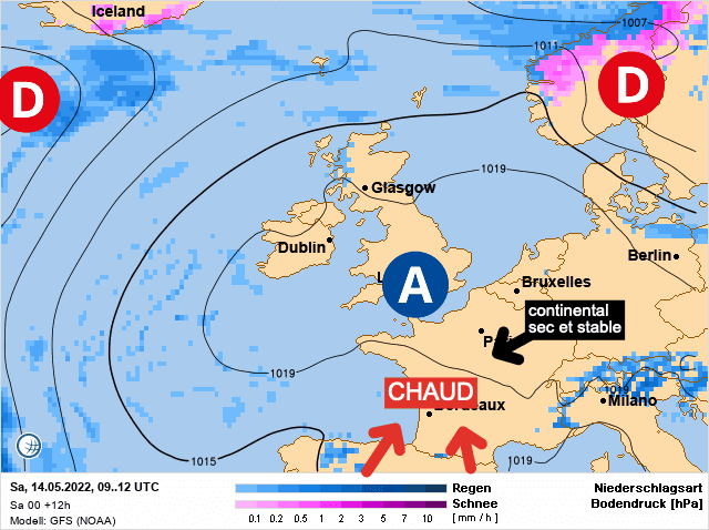 Carte de prévisions d'europe du Samedi 14 mai 2022