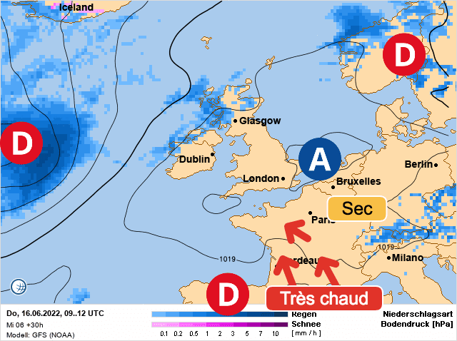 Carte de prévisions d'europe du Jeudi 16 juin 2022