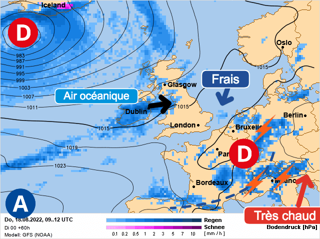 Carte de prévisions d'europe du Jeudi 18 août 2022