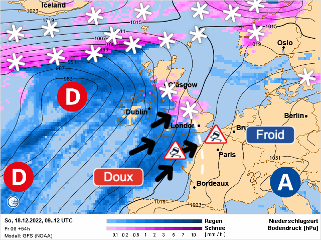 Carte de prévisions d'europe du Dimanche 18 décembre 2022