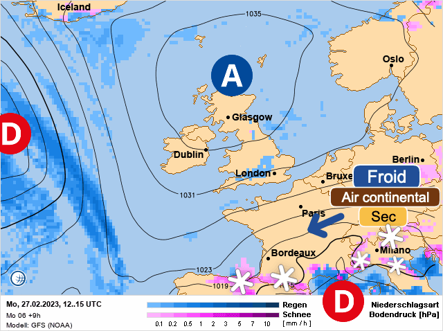 Carte de prévisions d'europe du Lundi 27 février 2023