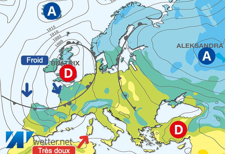 Carte de prévisions d'europe du Samedi 2 mars 2024